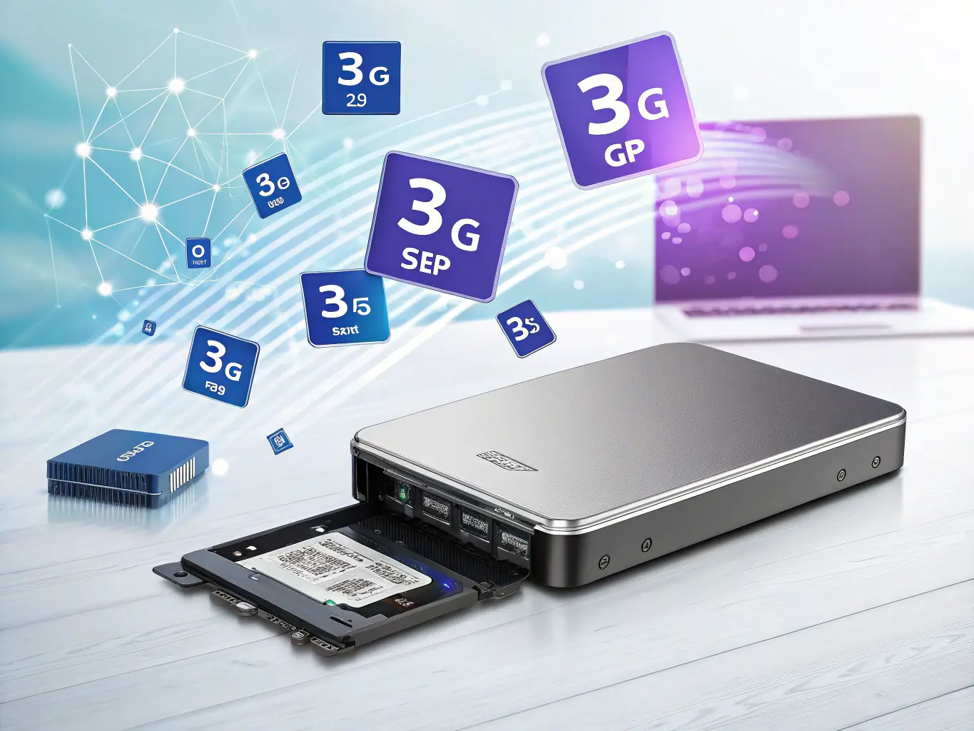 A diverse array of hard drives of different sizes and brands, showcasing the wide selection available at PennyDrives.
